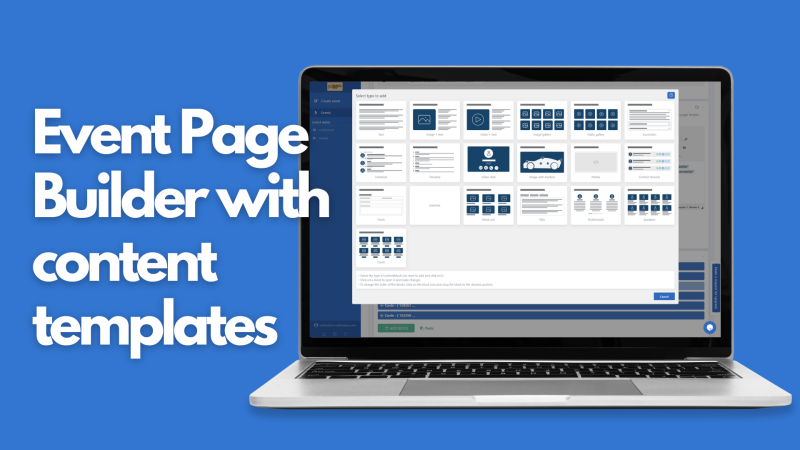 1. Centralize Information: Event Page Builder