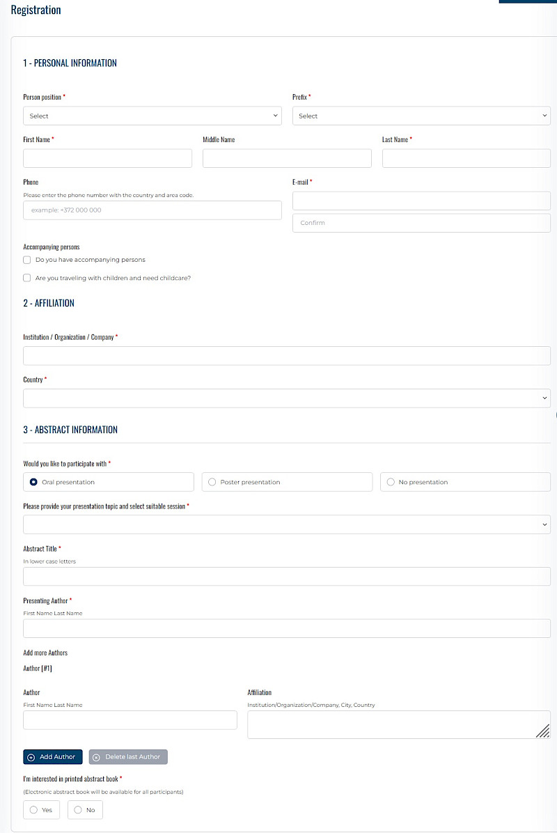 Your own unique quick and easy registration form