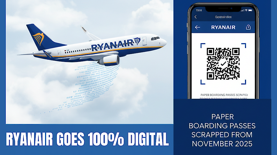 Ryanair Passe au Tout Numérique: les Cartes d'Embarquement Papier Supprimées à partir de Novembre 2025